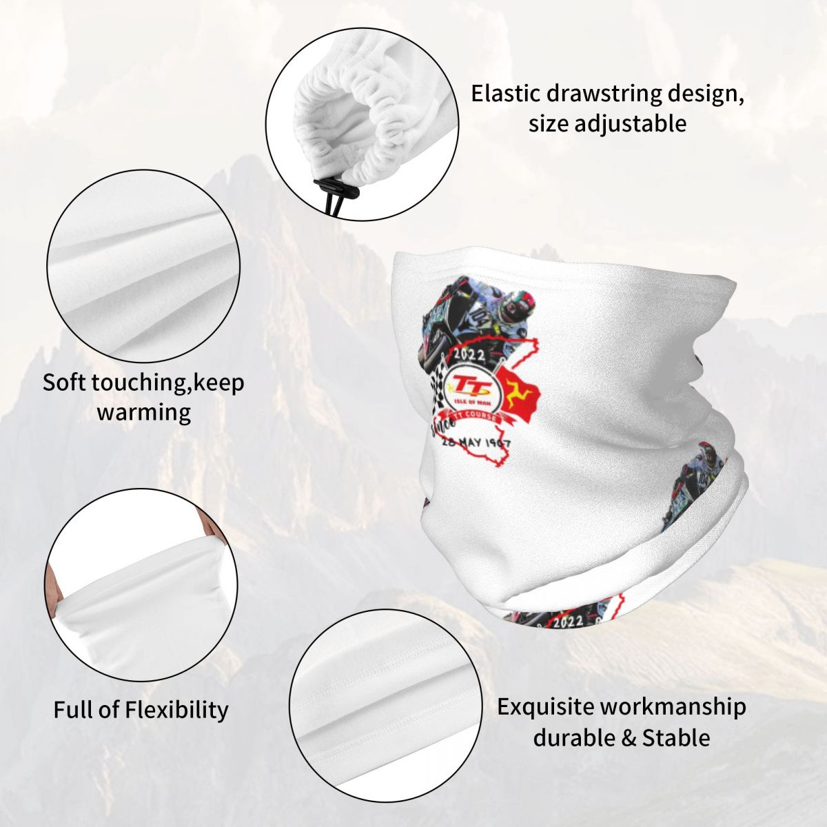 Isle Of Man TT Races 다기능 탄성 넥  - Neck Gaiter Face Cover 리뷰 및 가격